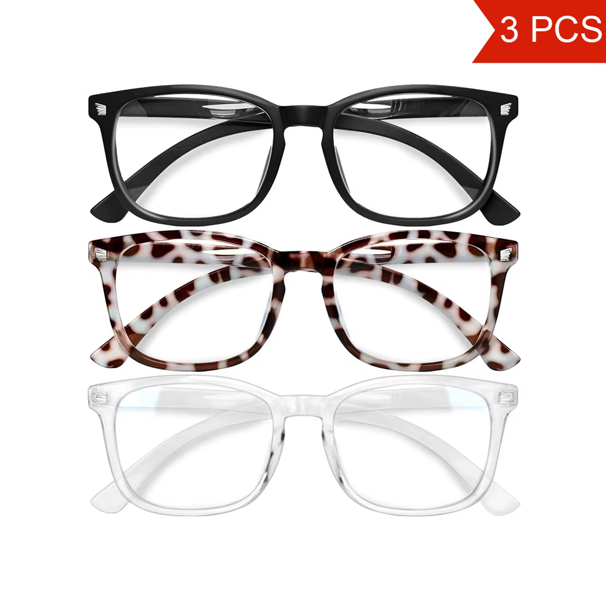 3PCS Blue Light Blocking Glasses for Men & Women