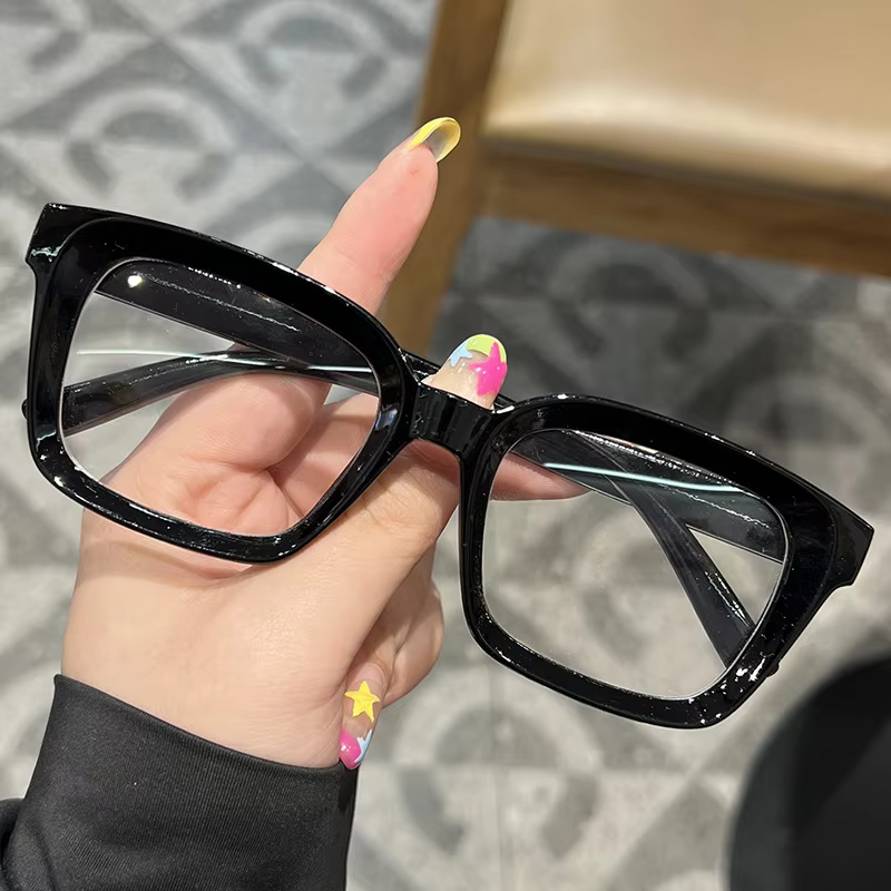 KLASSNUM Retro Square Clear Lens Anti-Blue Light Glasses