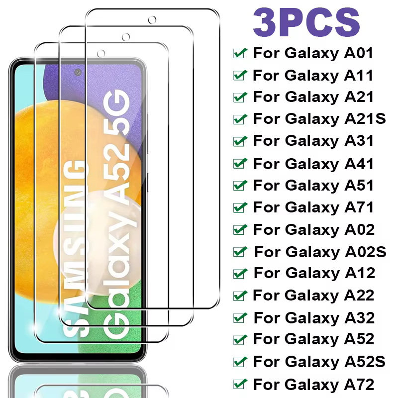 3PCS Tempered Glass Screen Protector for Samsung Galaxy