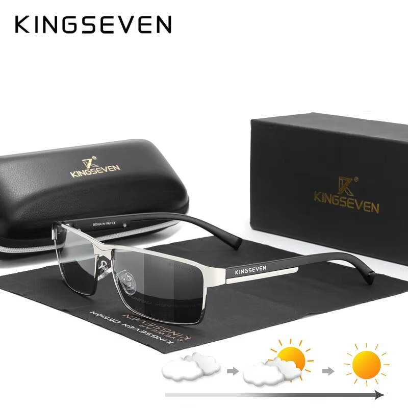 KINGSEVEN Polarized Photochromic Square Sunglasses