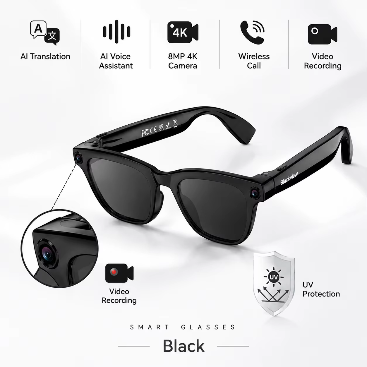 Blackview BV300 4K AI Smart Translation Glasses
