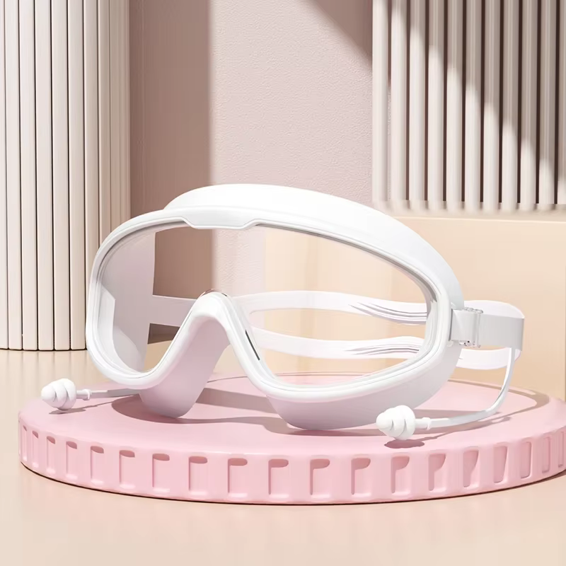 Anti-Fog Wide View Swimming Goggles with Earplugs