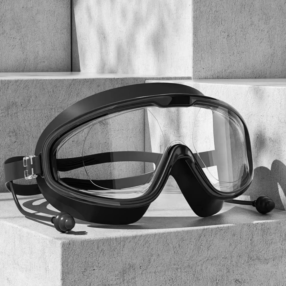 Swimming Goggles Silicone Big Frame with Earplugs