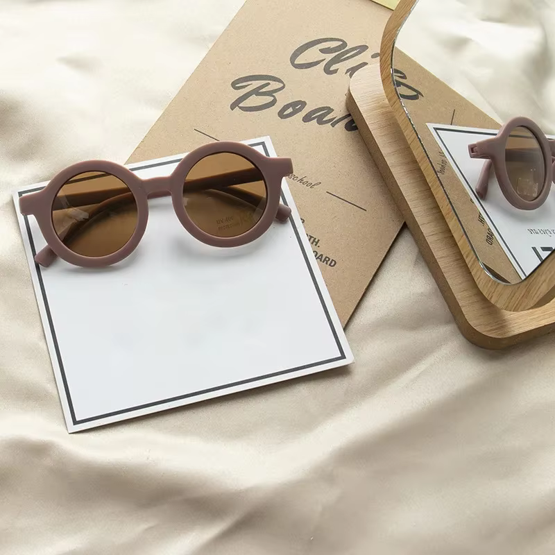 Matte Macarone Kids Circular Sunglasses for Boys