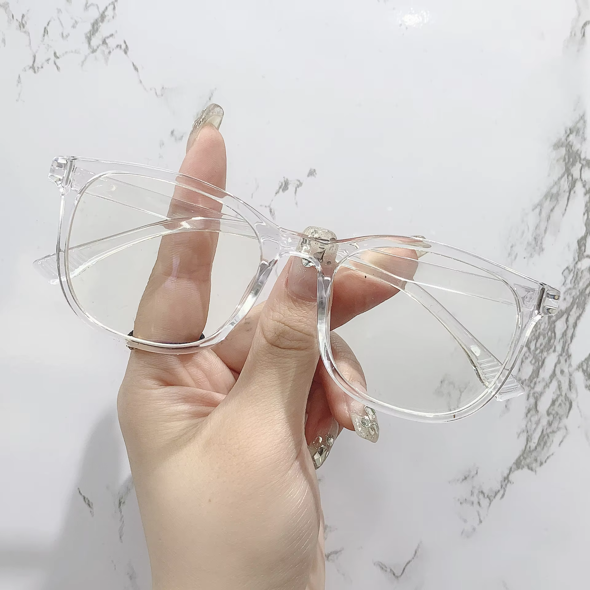 Transparent Square Blue Light Blocking Glasses Unisex