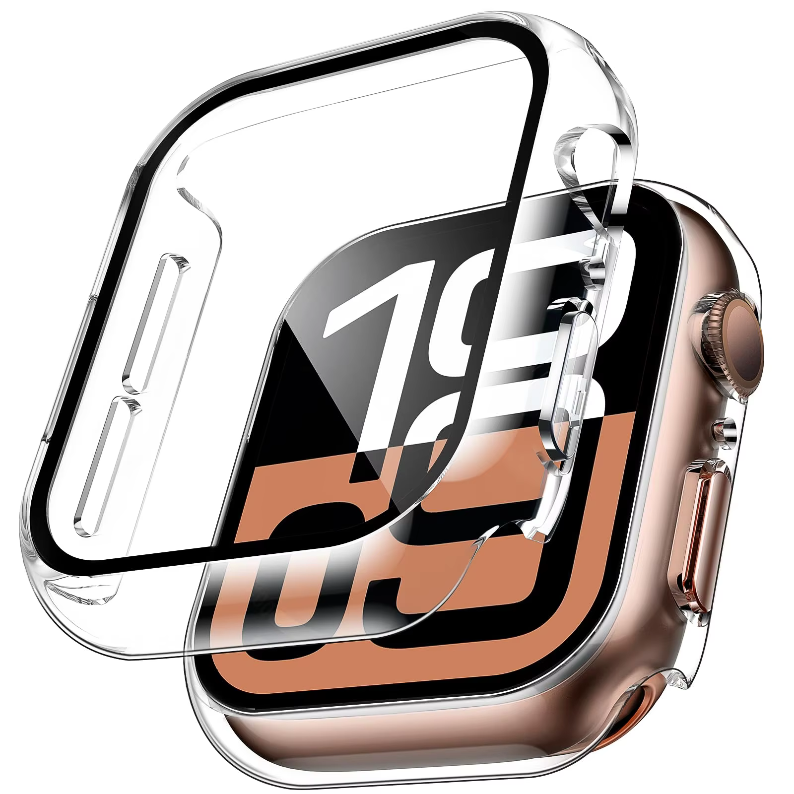 2pcs Tempered Glass Case for Apple Watch Series 11 to 2