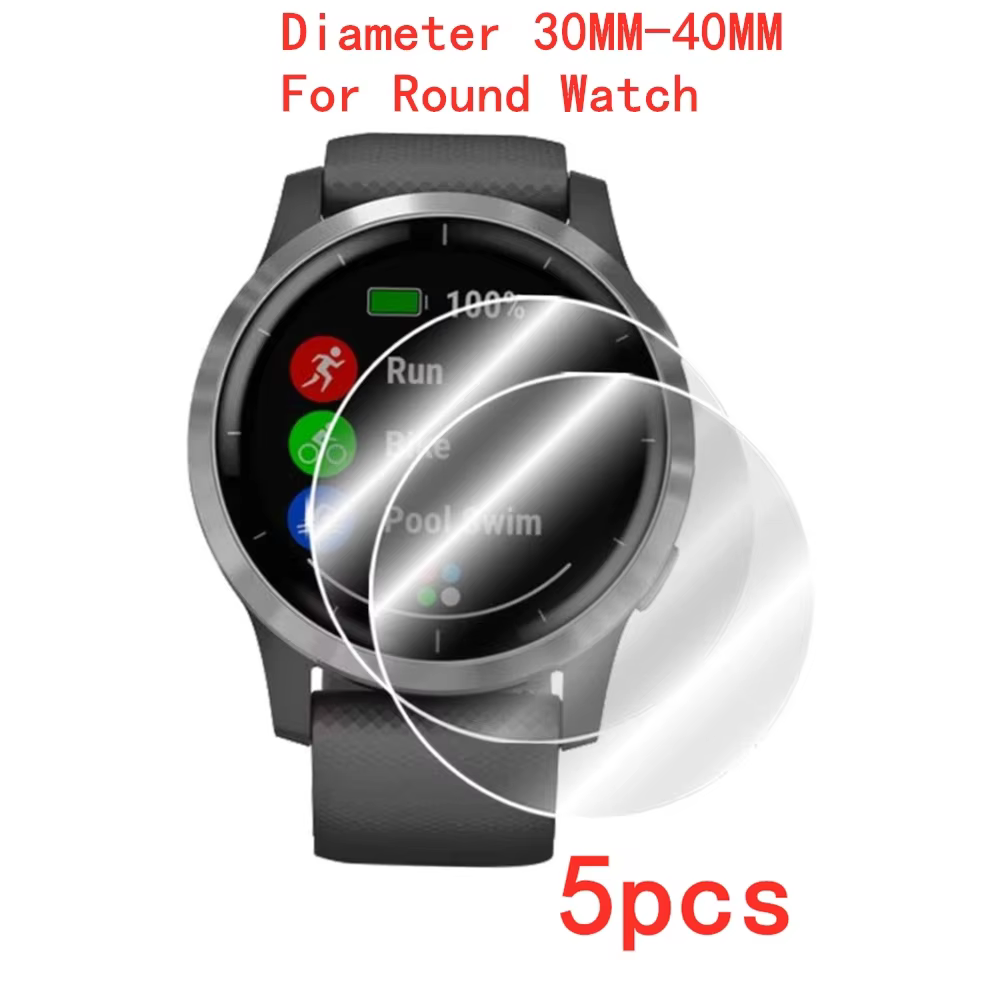 5pcs Hydrogel Screen Protectors for Round Smart Watches