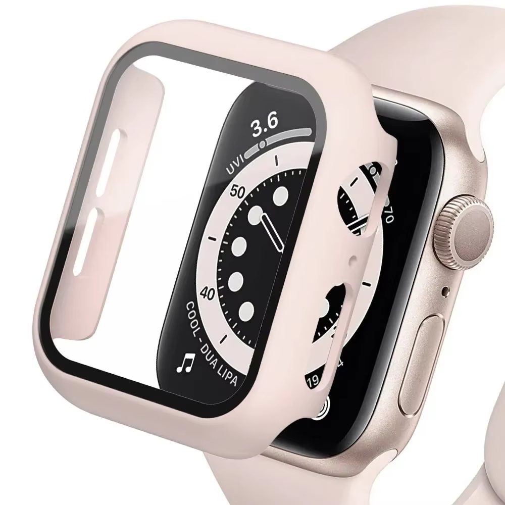 Tempered Glass Cover Case for Apple Watch 38-45mm