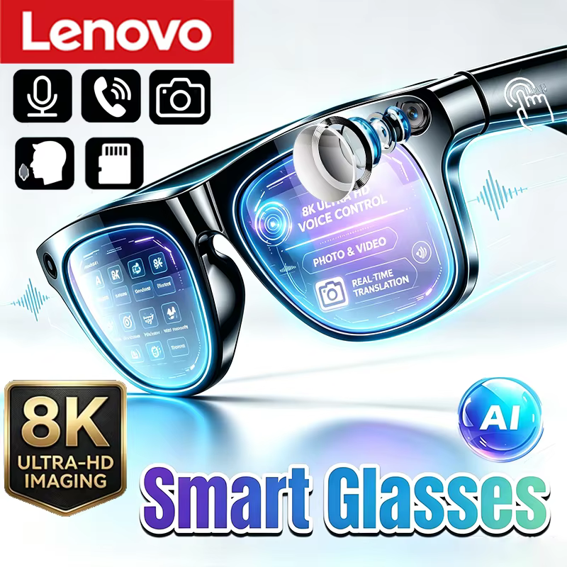Lenovo Bluetooth AI Smart Glasses with 8K Camera & Voice Assistant