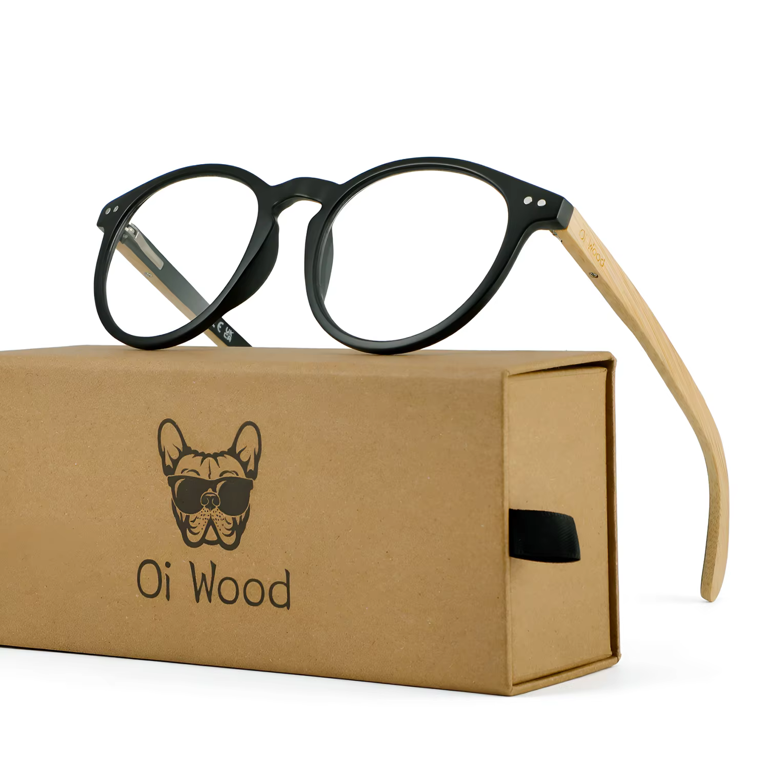 Oi Wood Retro Round Bamboo Frame Reading Glasses