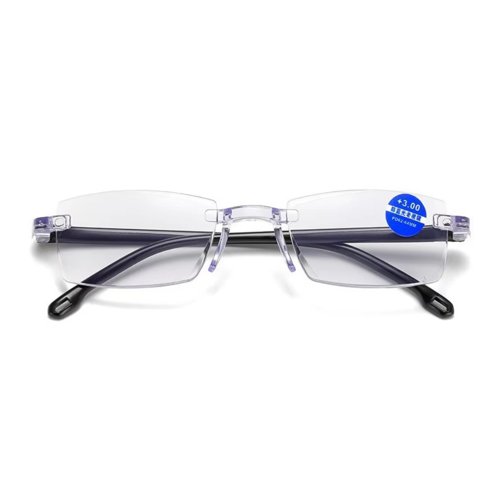 Ultralight Frameless Square Reading Glasses +100 to +400