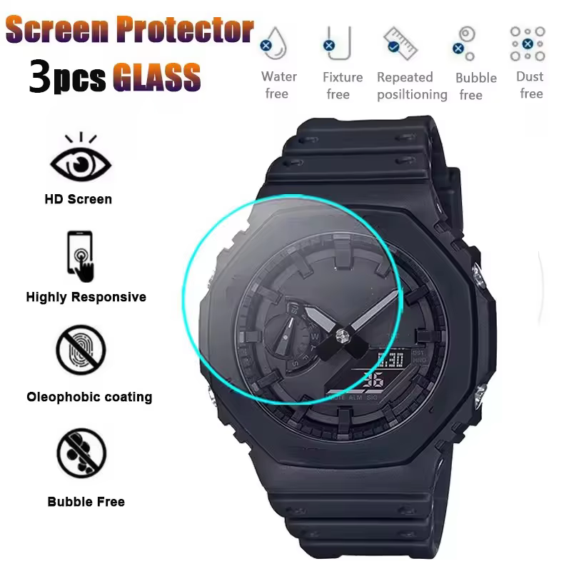 3Pcs 9H Tempered Glass for Casio G-Shock Screens