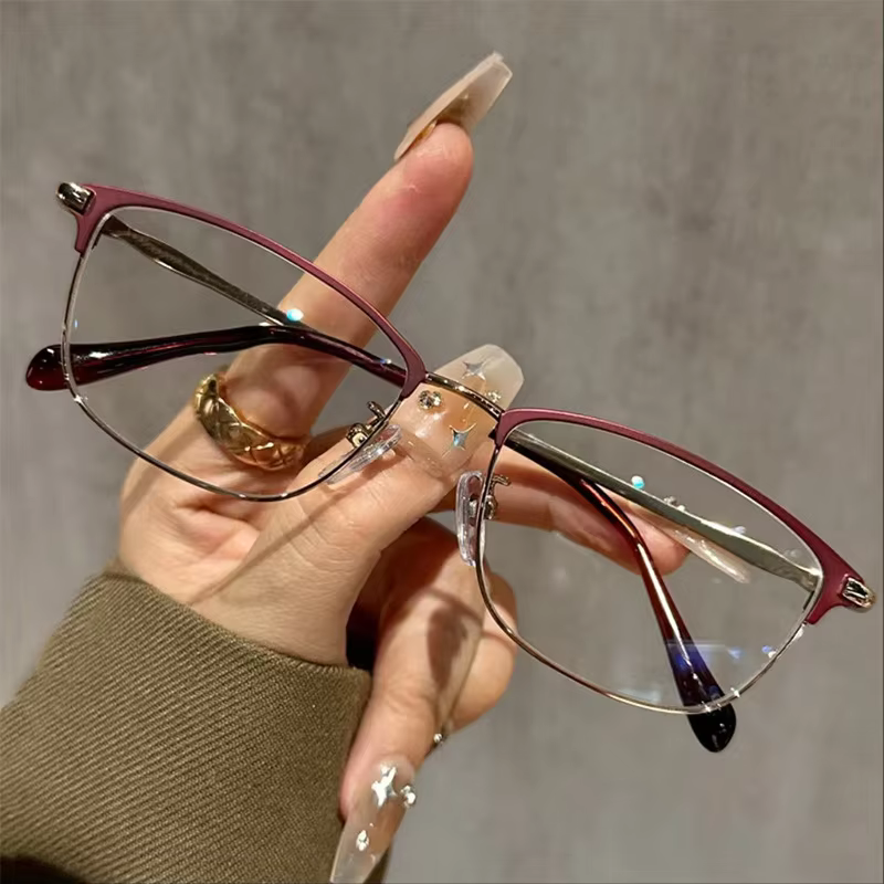 Unisex Retro Metal Frame Rectangle Reading Glasses