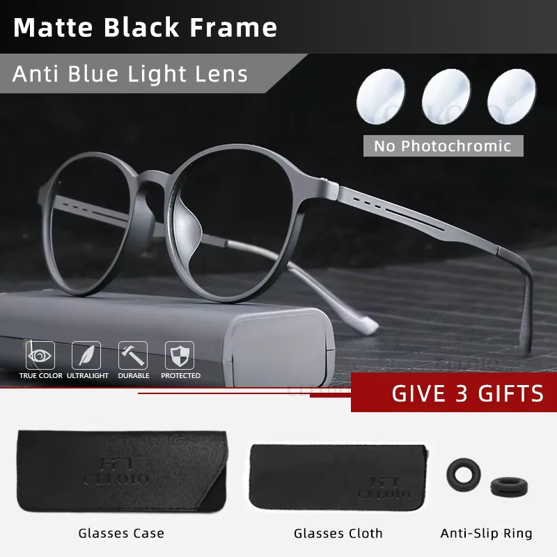 CLLOIO Ultra-light TR90 Anti Blue Ray Round Reading Glasses