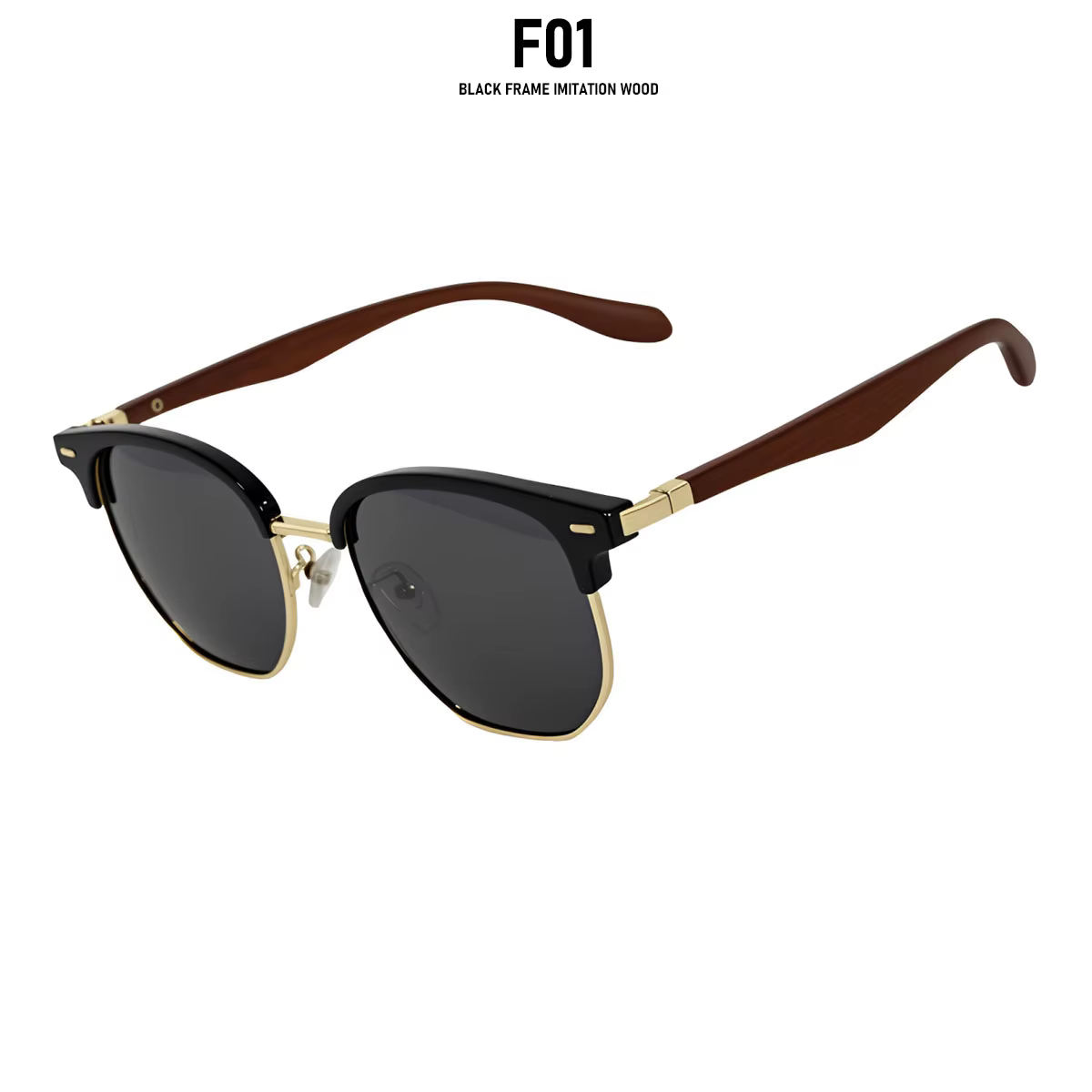 Vintage Polarized Semi-Rimless Oval Sunglasses Unisex