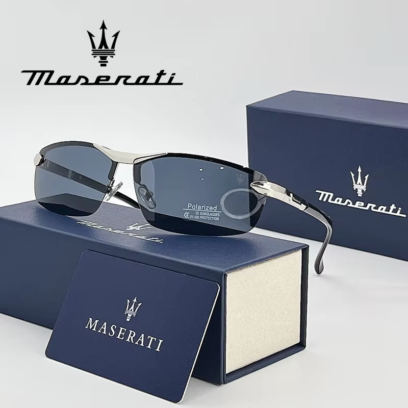 MASERATI Polarized Frameless UV400 Sunglasses for Cycling