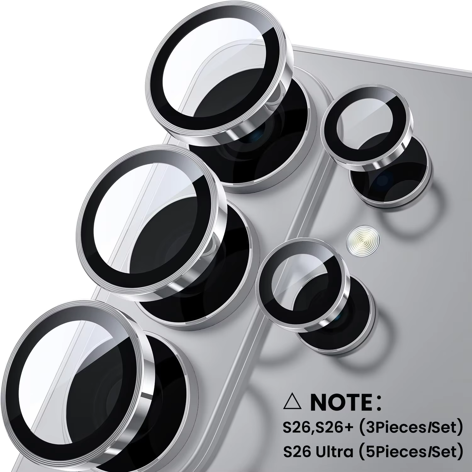Metal Ring Camera Glass for Samsung Galaxy S26 Ultra and Plus