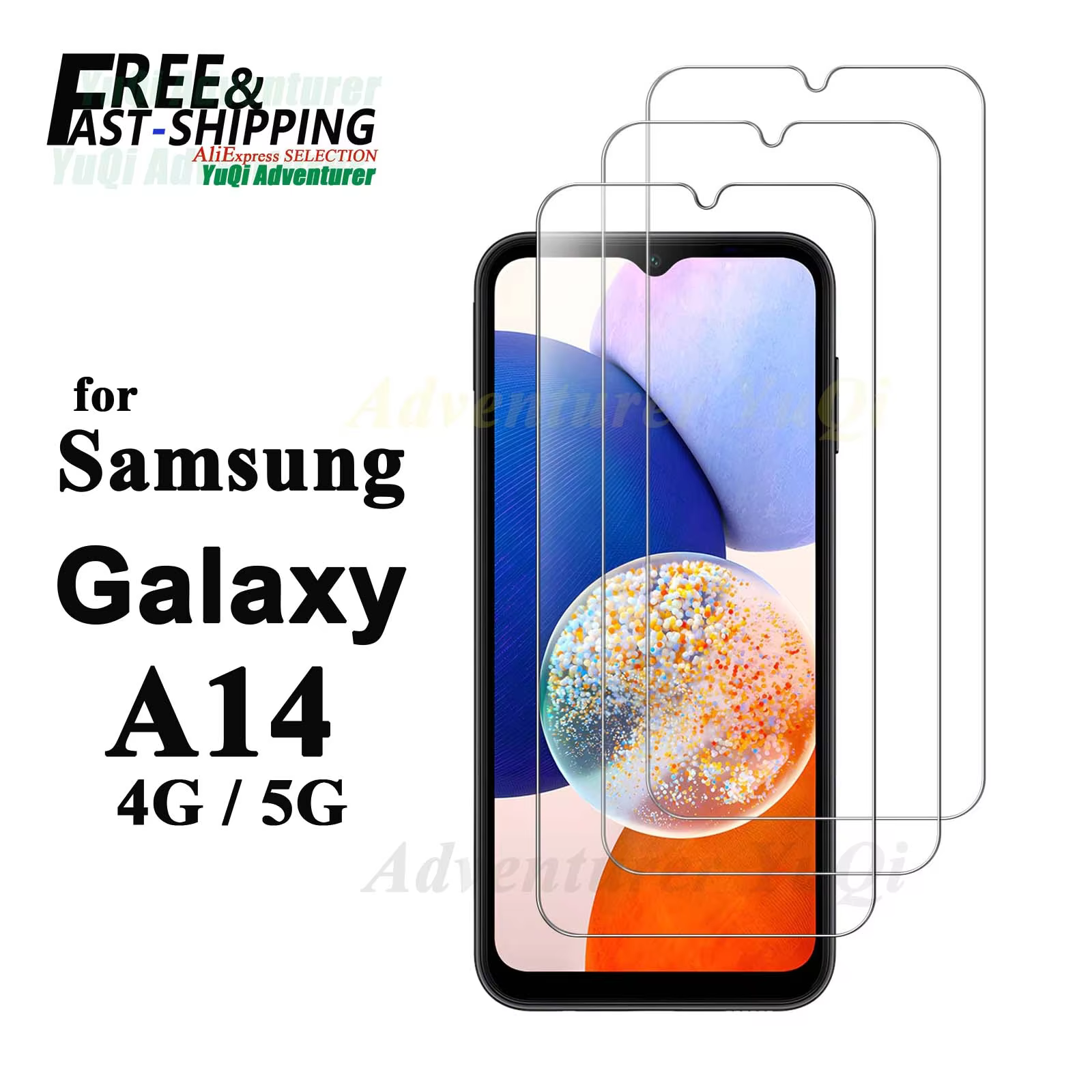 AdvenQi Tempered Glass Screen Protector for Samsung Galaxy A14