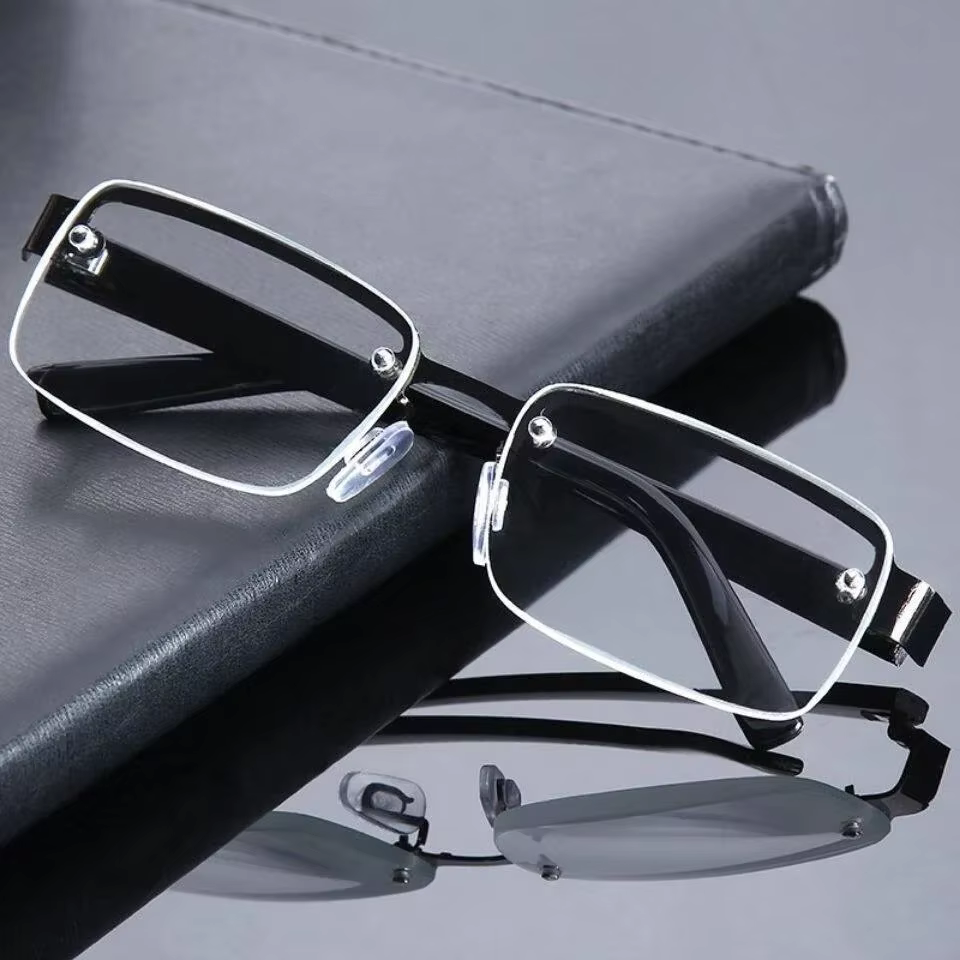 Fashion Half-Frame Square Reading Glasses for Men and Women