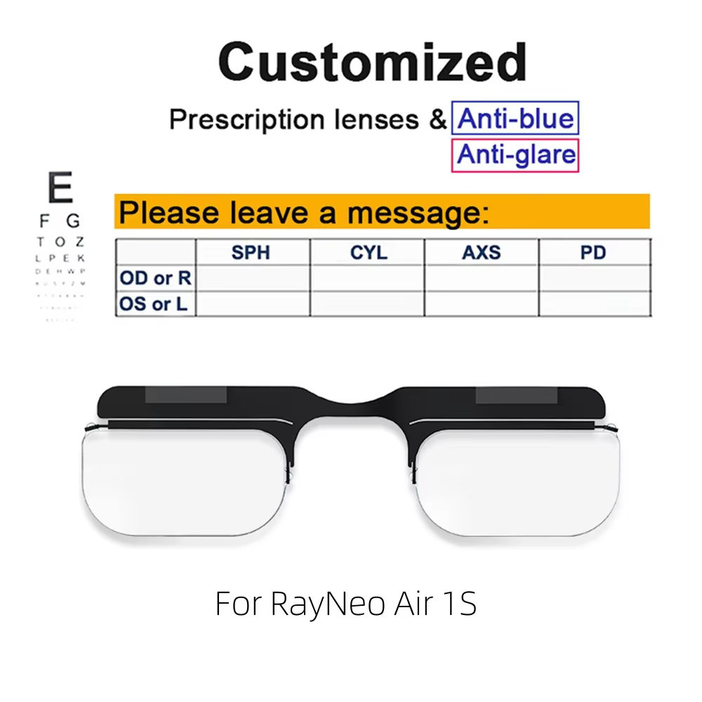 Custom Prescription Lenses for RayNeo & TCL NXTWEAR S+