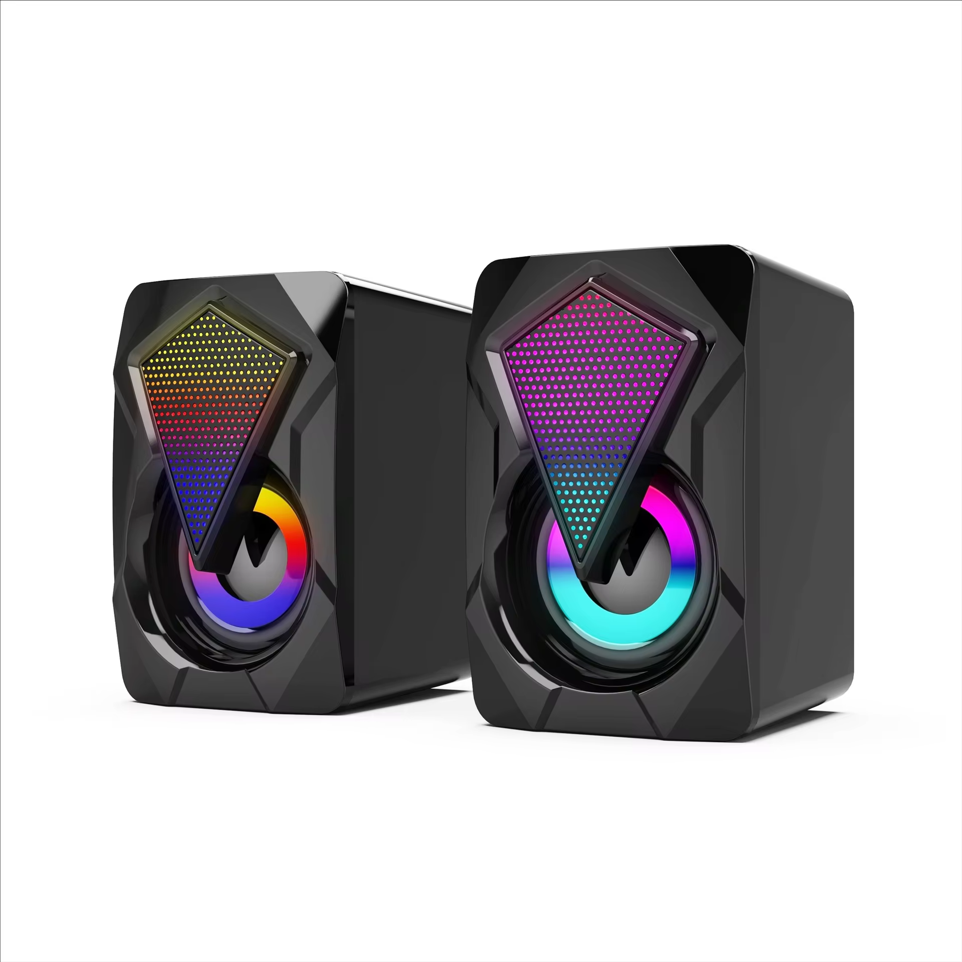 X2 USB Computer Speakers with RGB Lighting, Wired Stereo