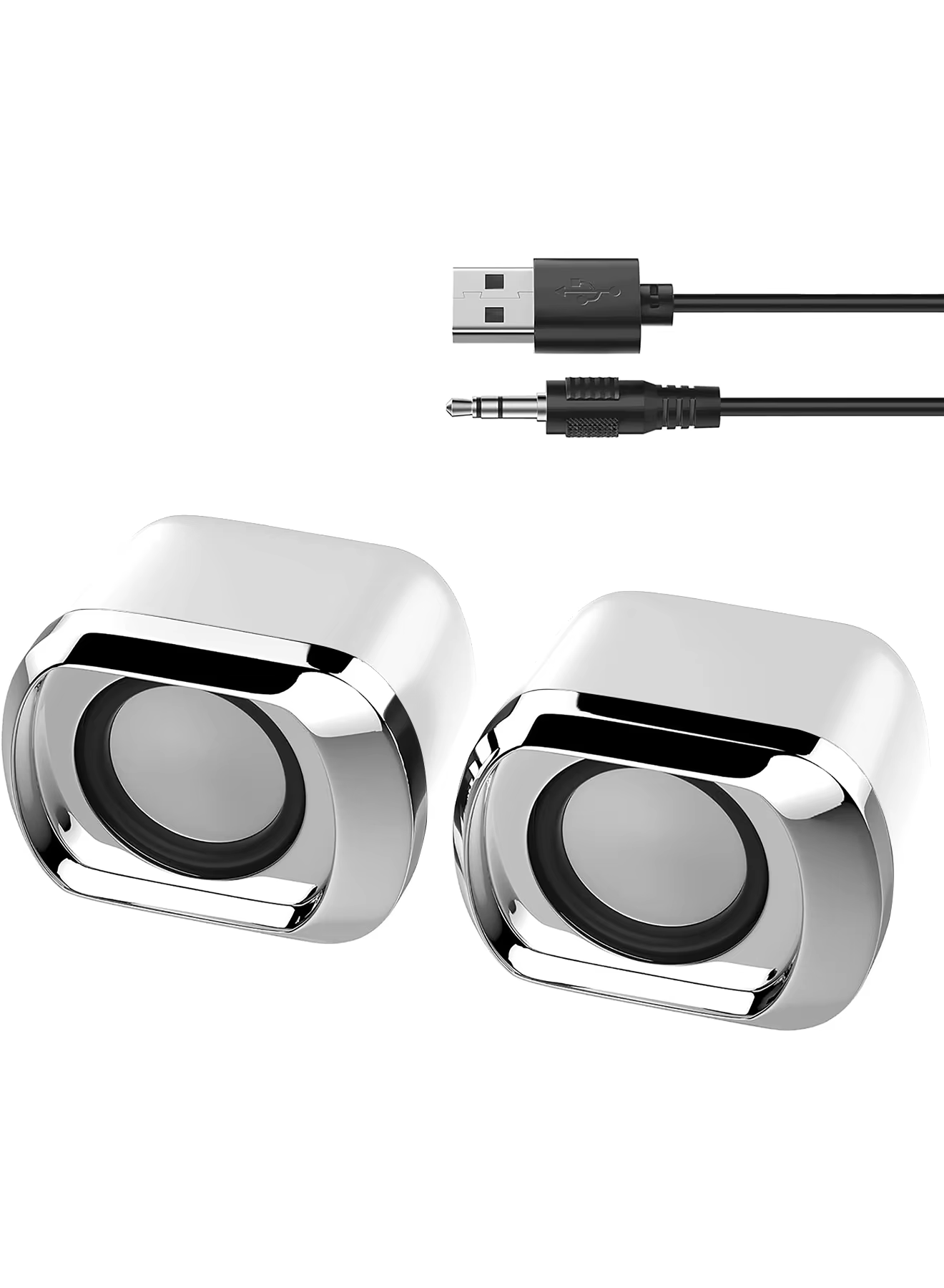 Compact USB-Powered Computer Speakers with Volume Control
