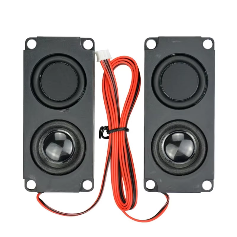 2Pcs Portable 5W Stereo Speakers with LED and 580mm Cable