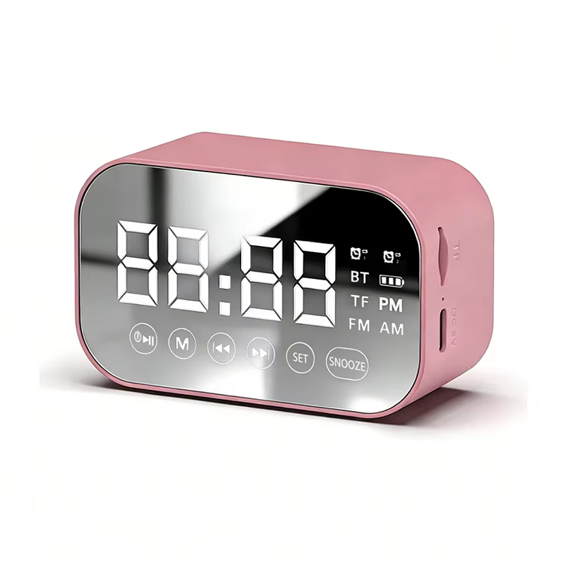 Multifunctional Bluetooth Speaker Alarm Clock with Mirror Display