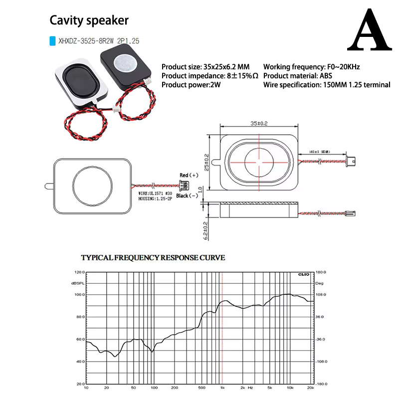 Mini Square ABS Speaker for Notebook Computers 2535 2030 3525
