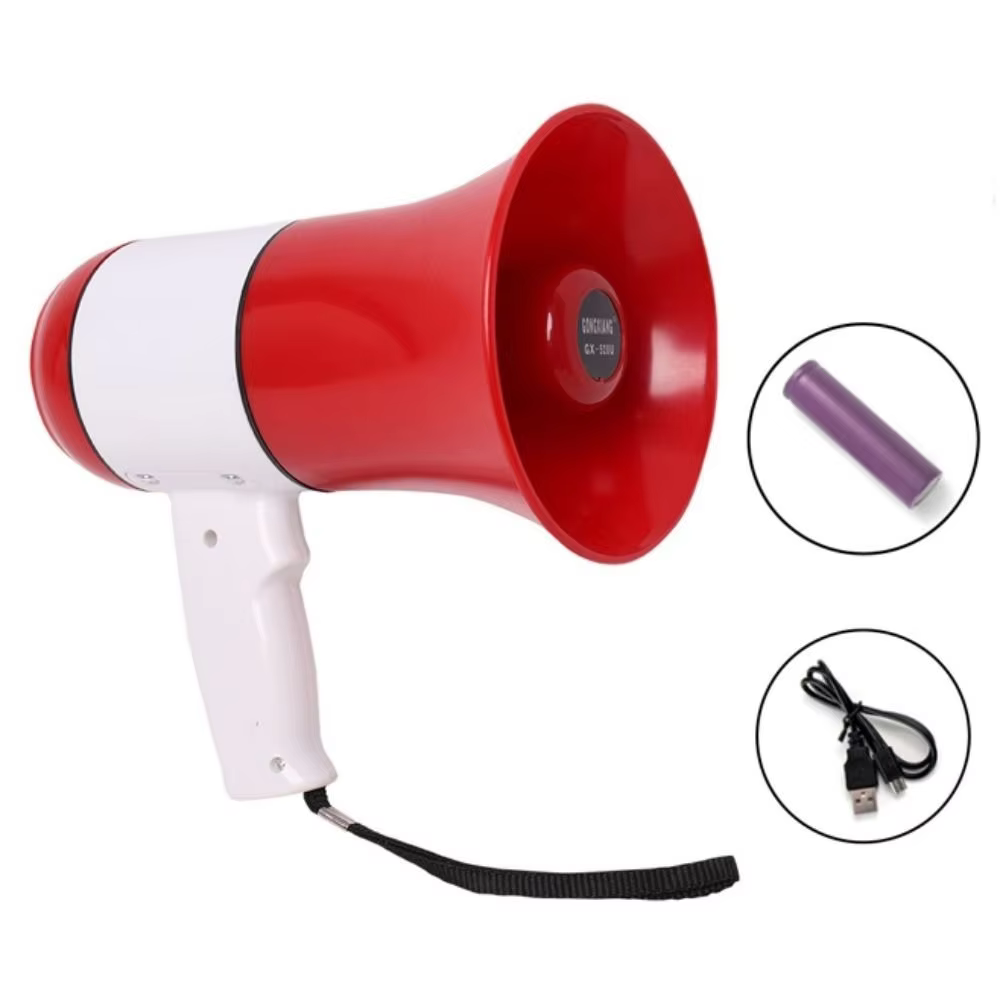 50W Portable Rechargeable Megaphone with Voice Recorder