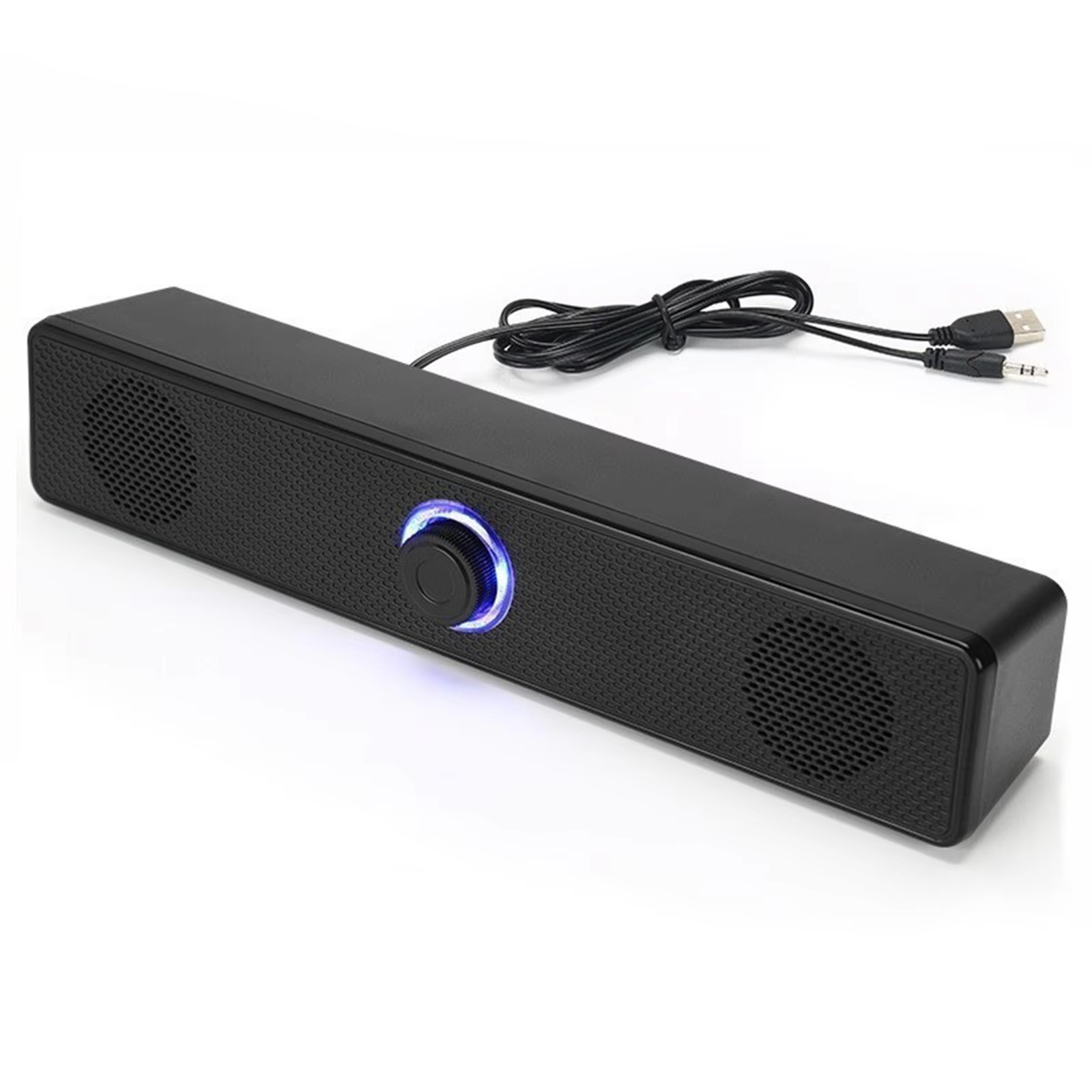 Wired Mini Stereo Soundbar with 4D Surround Sound