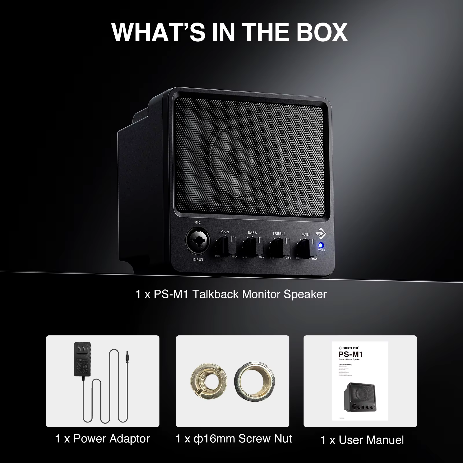 Phenyx Pro 65W Talkback Monitor Speaker with 3" Driver