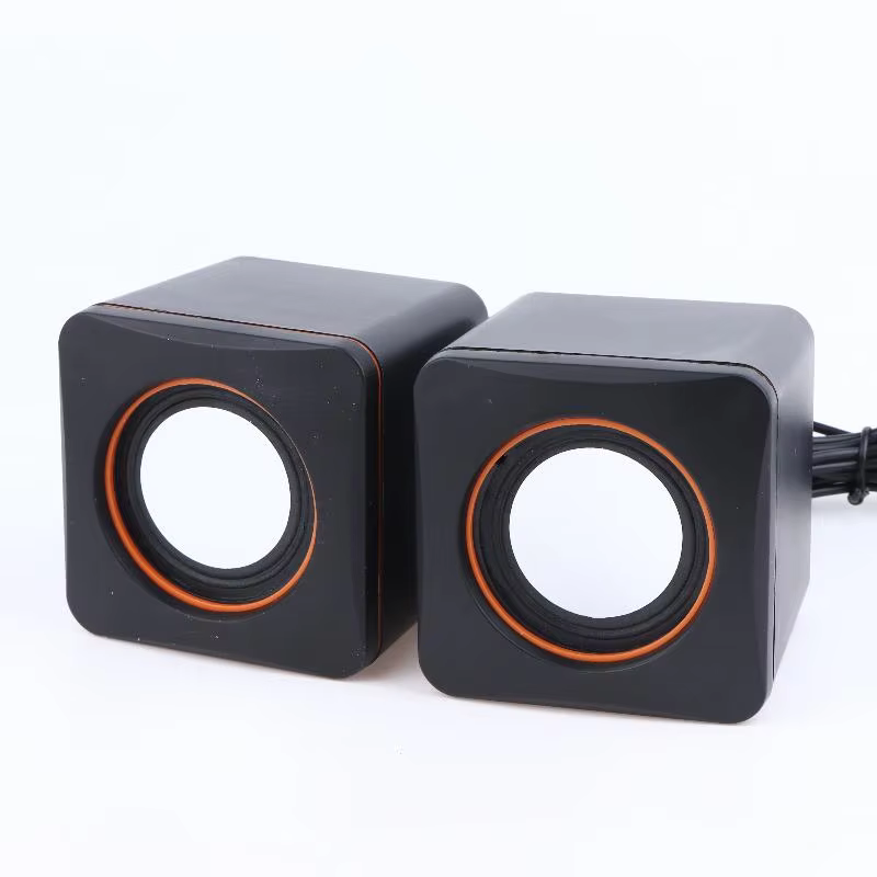 Compact USB Computer Speakers with LED Light and Mic