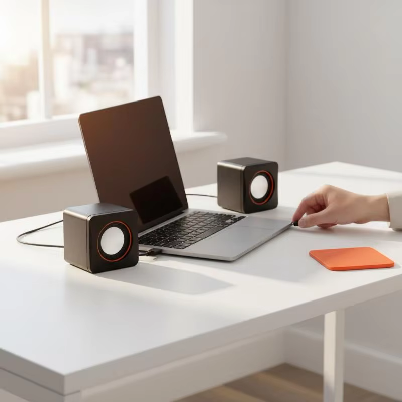 Portable PC Stereo Speaker with Microphone for Clear Sound