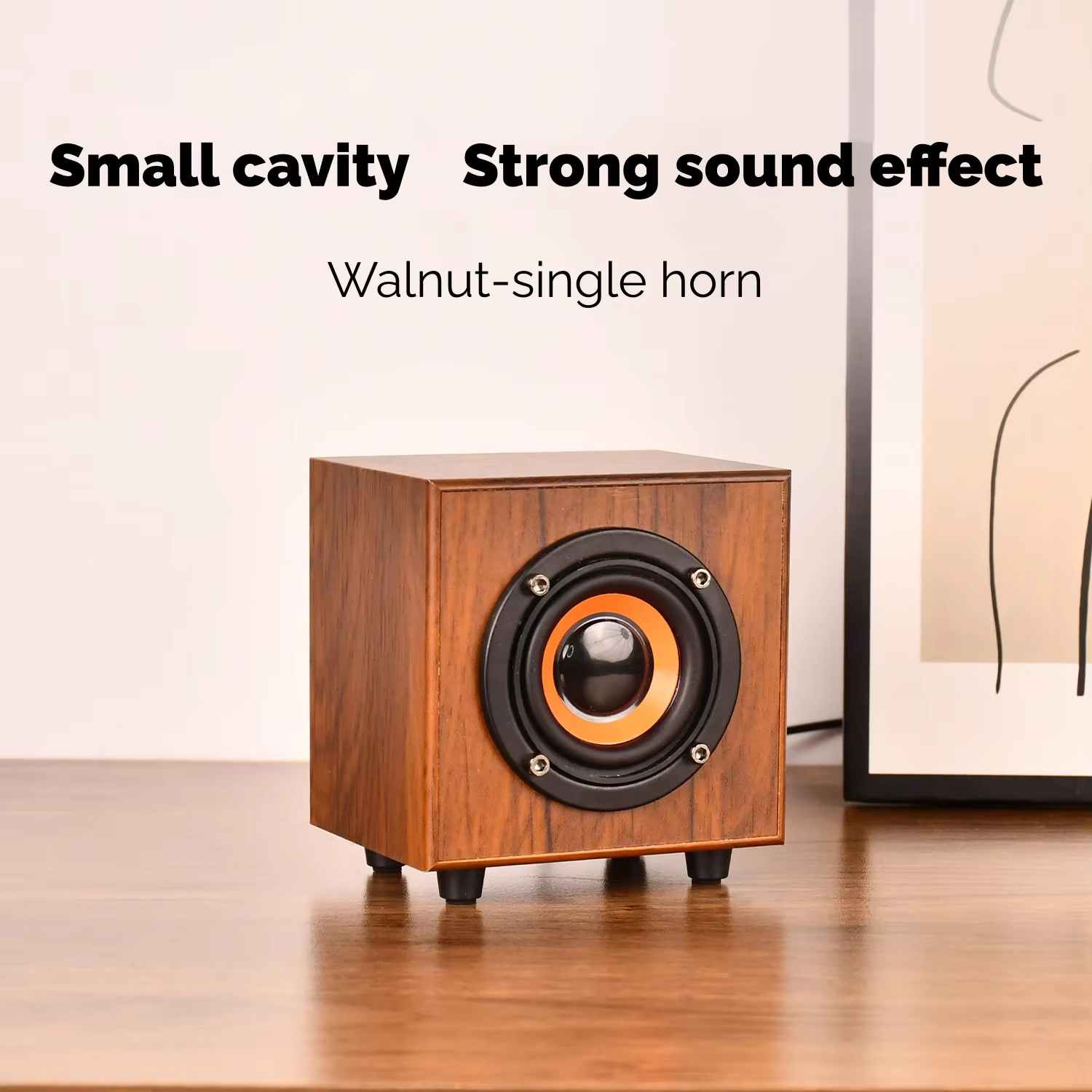 MouZYuan Retro USB Wooden Computer Speaker with Volume Control