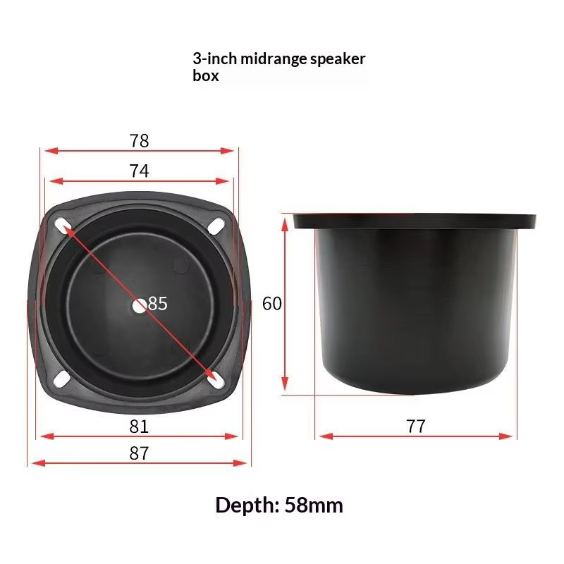 3/4/5-Inch Waterproof Plastic Speaker Cabinet for Audio Mods