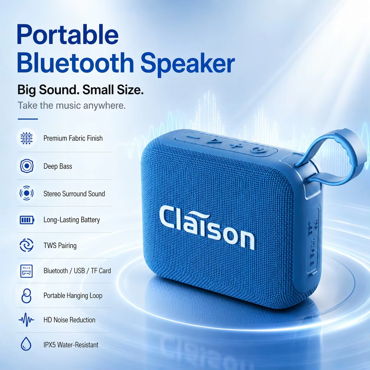 Mini Portable Bluetooth Speaker with Deep Bass and TWS