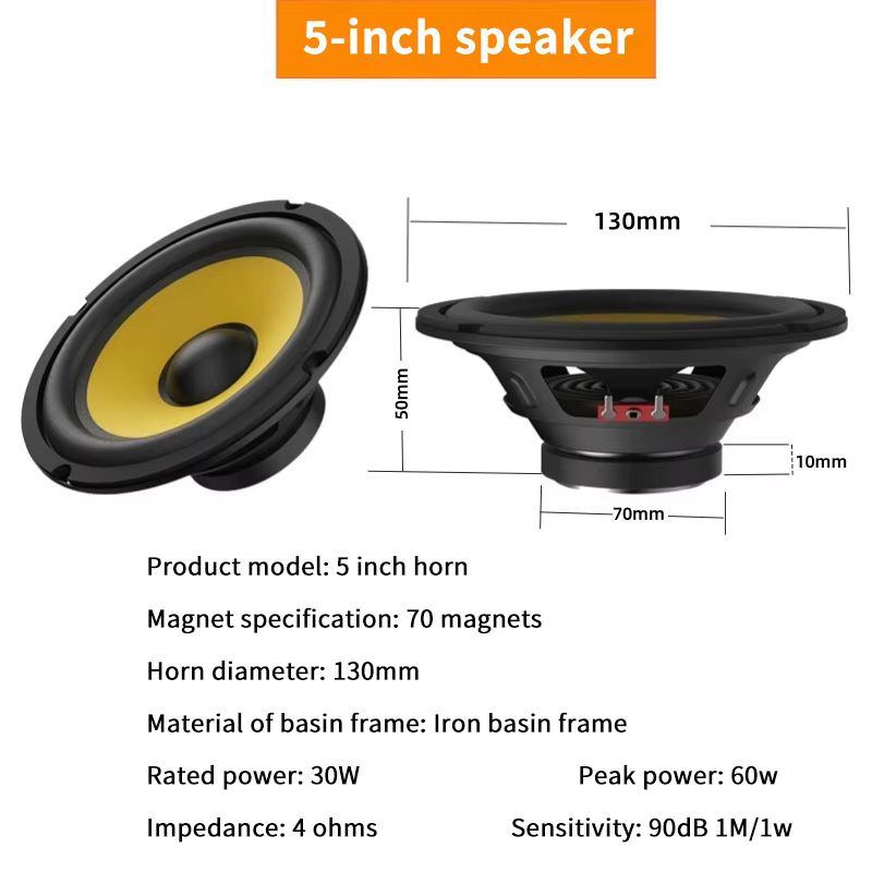 KOQZM 5-10 Inch Car Bass Coaxial Subwoofer Speaker