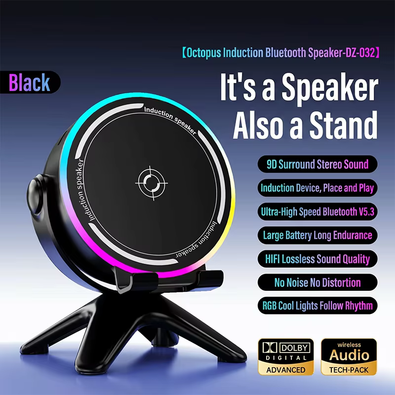 Wireless Inductive Bluetooth Speaker with Adjustable Phone Stand
