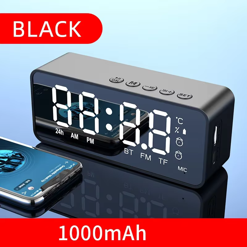 Portable Bluetooth Speaker with Alarm and FM Radio