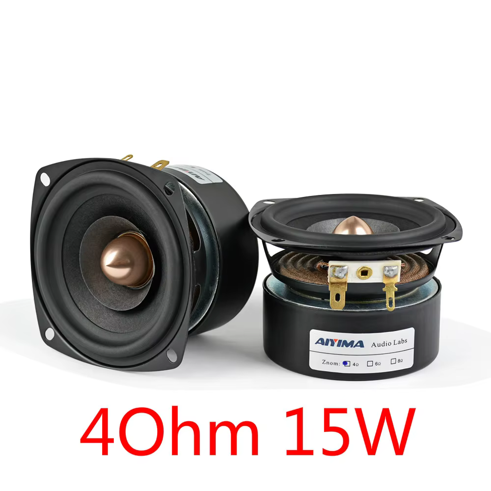 Aiyima 3 Inch 15W Full Range Audio Speaker Pair