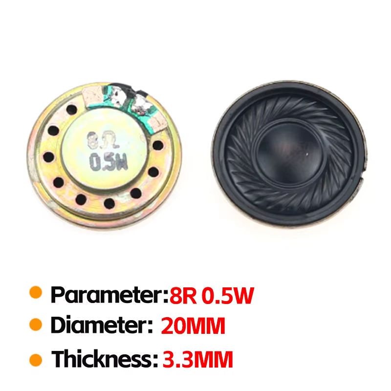 2pcs 8Ω 0.5W Speakers Various Sizes 20-66mm Replacement