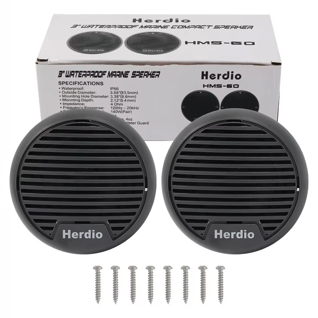 Herdio 3" Waterproof Marine Speakers 140W Pair