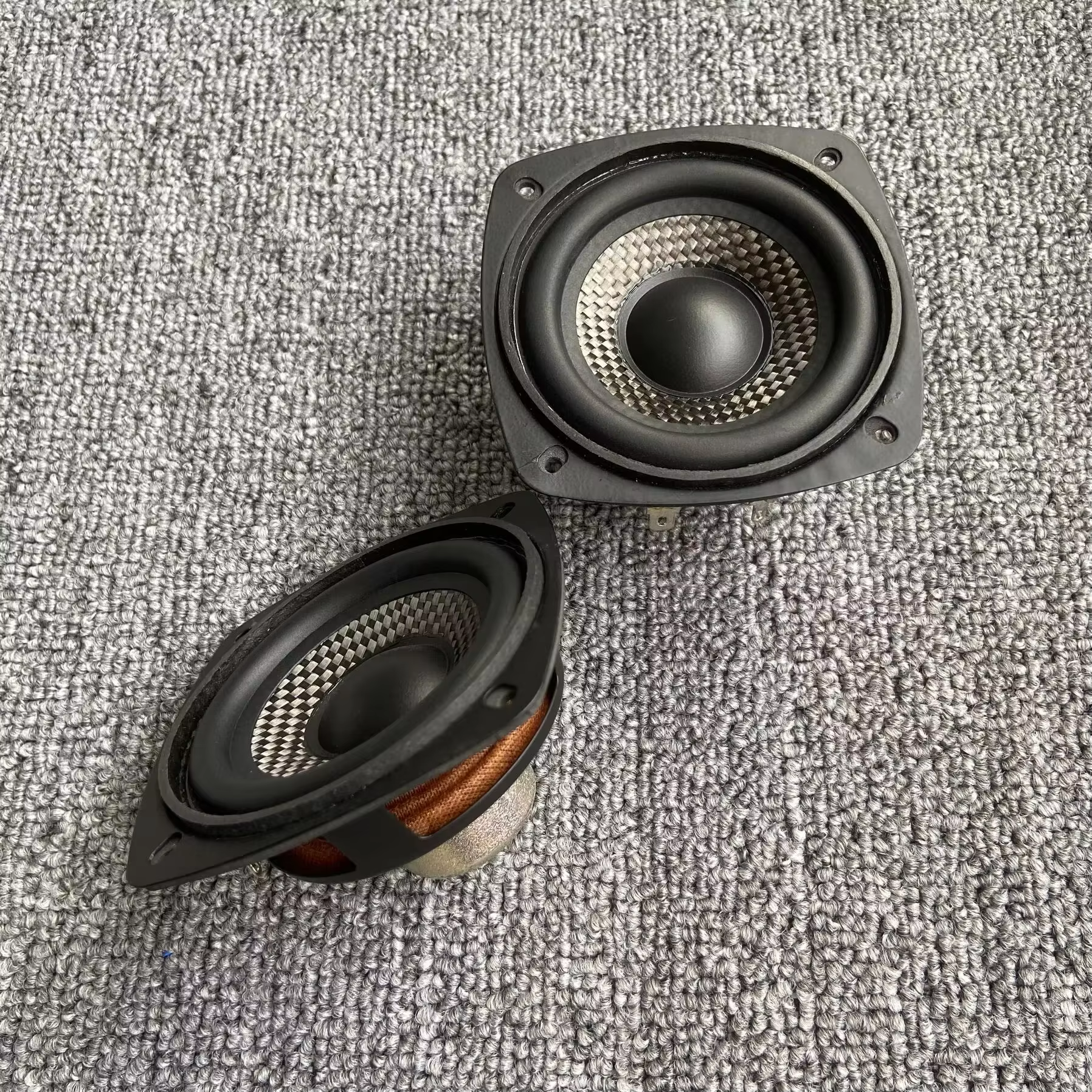 GHXAMP 3-Inch Carbon Fiber Mid Bass Speaker 8Ω 15W 2PCS