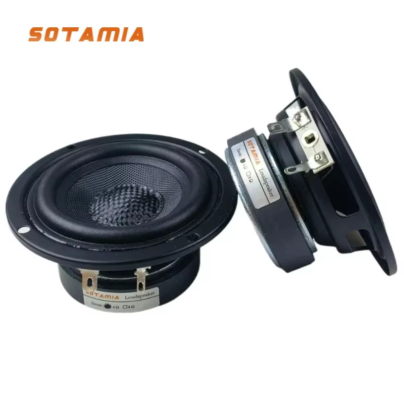 SOTAMIA 3.5 Inch Mid Range Speaker Pair 20W 4-8 Ohm