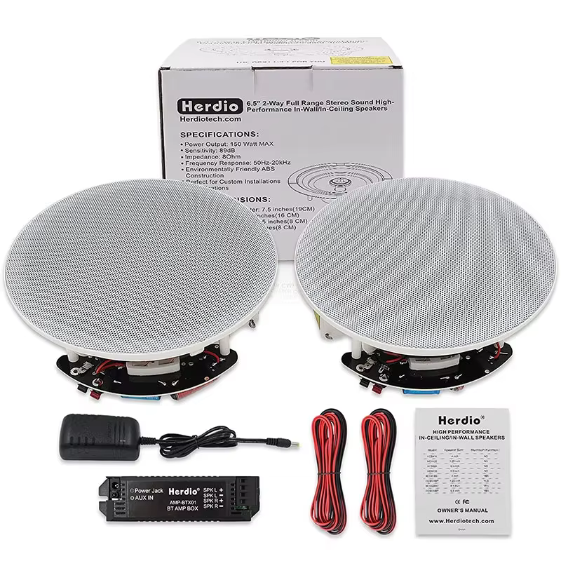 Herdio 6.5 Inch 300W Bluetooth Ceiling Speakers Pair
