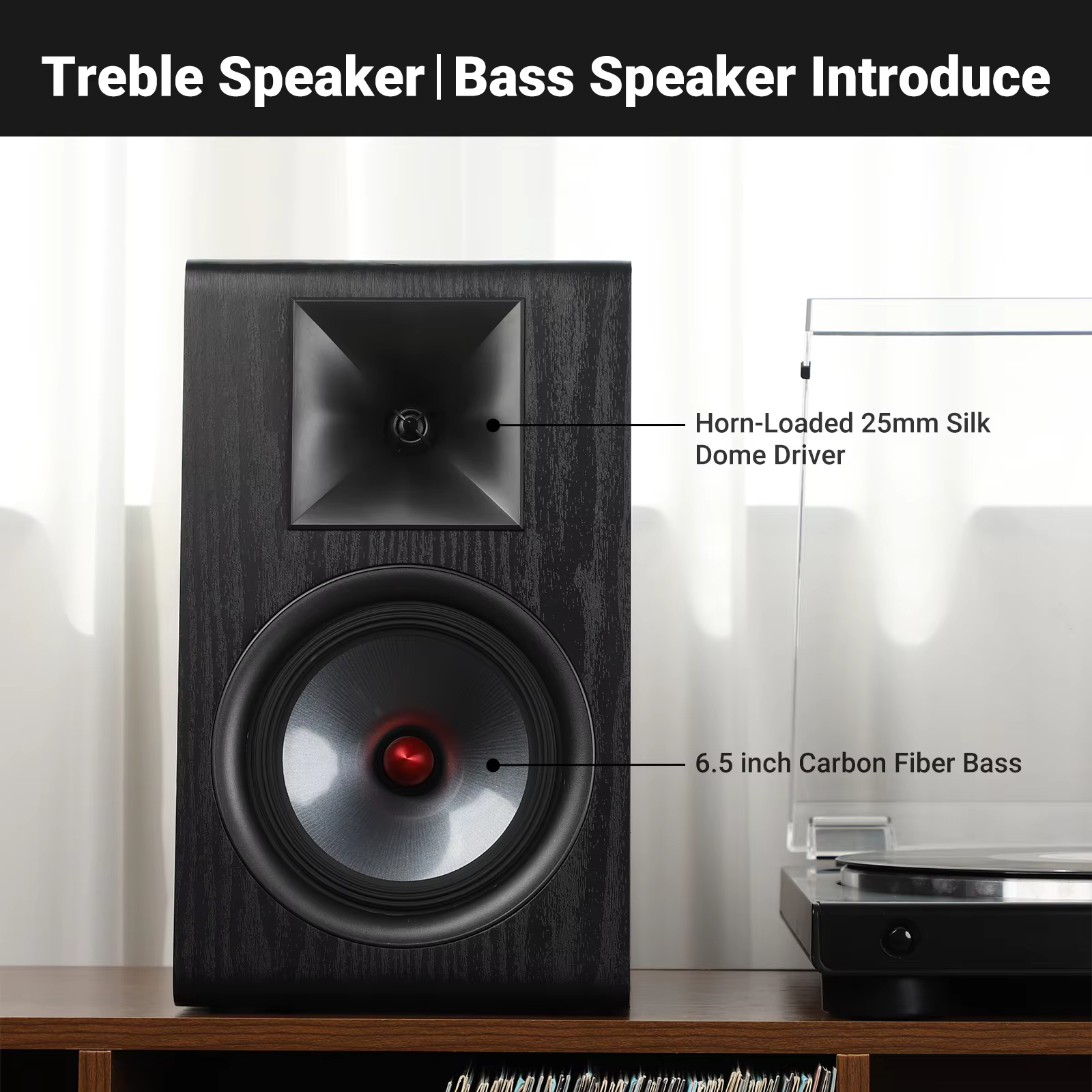 Aiyima P600 6.5" Passive Bookshelf Speaker 4Ω Wood Woofer