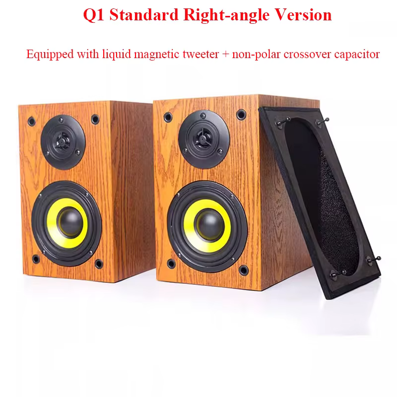 4-Inch Hi-Fi Passive Stereo Bookshelf Speakers with Silk Tweeter