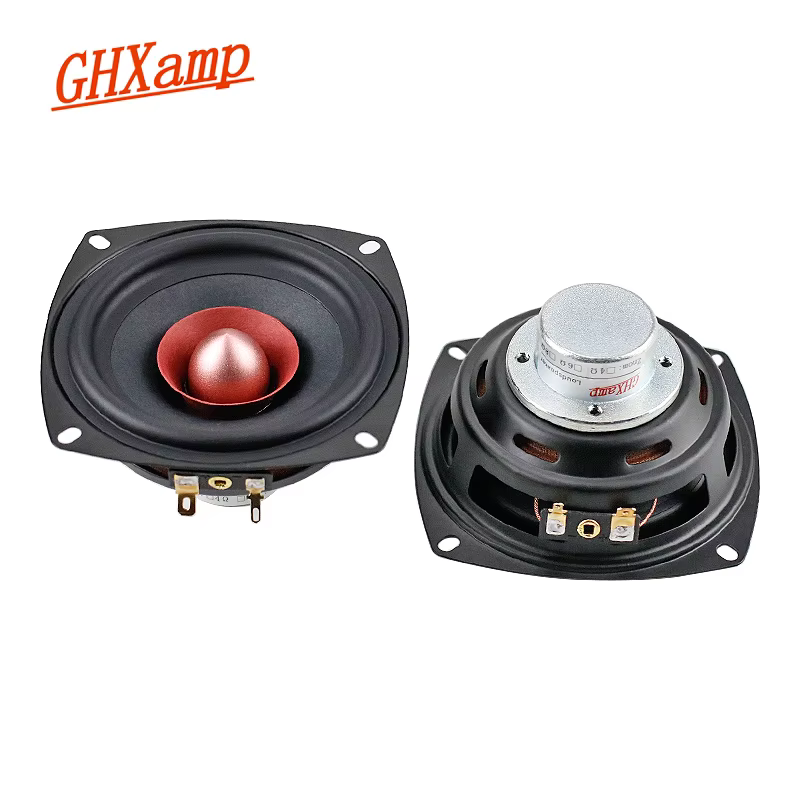 GHXAMP 4 Inch Full Range 4Ω 25W Square Speaker 2PCS