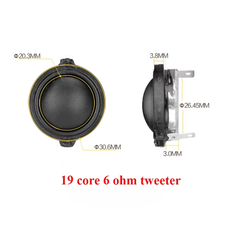 SOTAMIA 2Pcs 6 Ohm Silk Film Mini Audio Tweeters